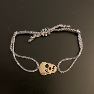 Banana Republic Silver Skull Bracelet, Adjustable